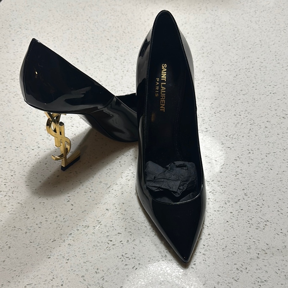 Saint Laurent Black Patent Leather Heels
